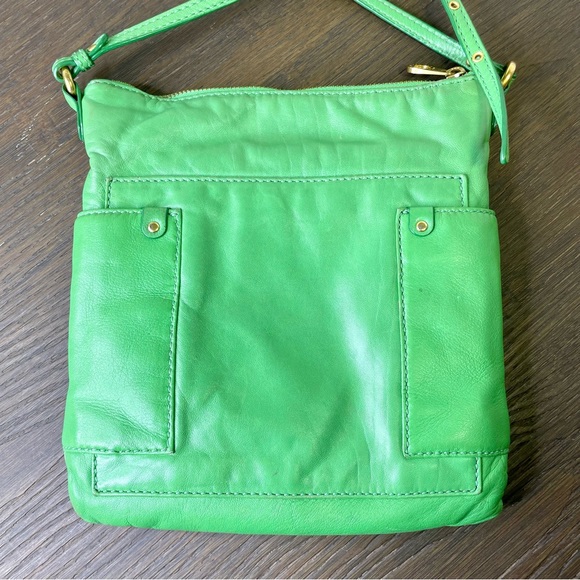 Marc By Marc Jacobs New York 100% Lamb Leather Crossbody Bag Green Matte Gold - Picture 4 of 6